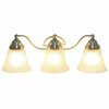 Lalia Home Three Light Curved Metal, Alabaster White Glass Shade Vanity Wall Mounted Fixture, Antique Brass LHV-1003-AB